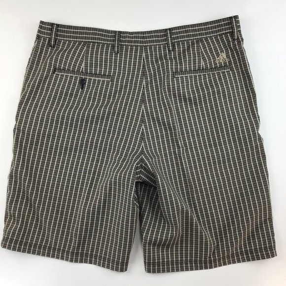 Adidas Shorts mens Golf 38 plaid black tan stretch 11 inch P16169 MCL ac… - Picture 9 of 10